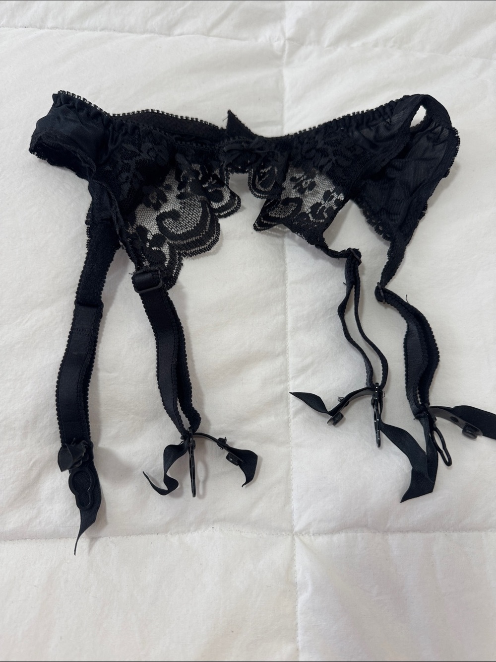 XS-S Black Lace Garter Belt - Women's Intimates